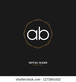 A B AB Initial logo letter with minimalist concept. Vector with scandinavian style logo.