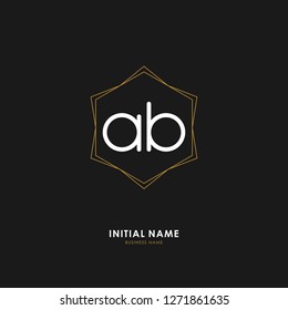A B AB Initial logo letter with minimalist concept. Vector with scandinavian style logo.