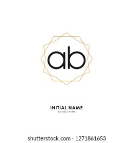A B AB Initial logo letter with minimalist concept. Vector with scandinavian style logo.