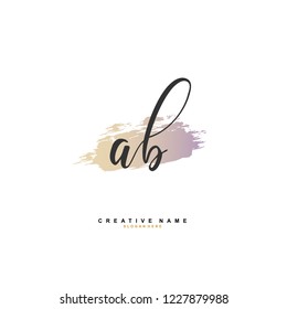A B AB Initial logo template vector
