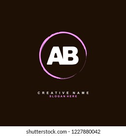 A B AB Initial logo template vector
