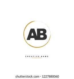 A B AB Initial logo template vector
