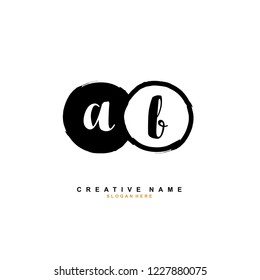 A B AB Initial logo template vector