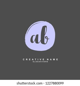 A B AB Initial logo template vector
