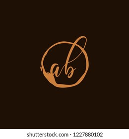 A B AB Initial logo template vector