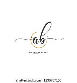 A B AB Initial logo template vector