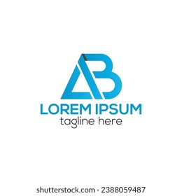 A B, AB Initial modern monogram logo design isolated vector template 