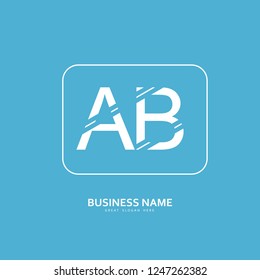 A B AB Logo Letter Design Vector