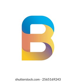 B abstract gradient letter logo