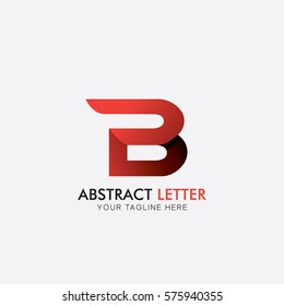 B abstract letter concept logo template with different background