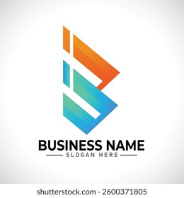 B abstract letter logo design template