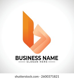 B abstract letter logo design template