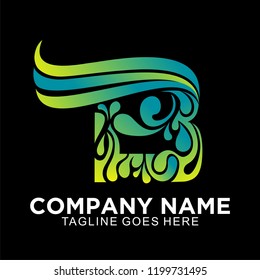 B abstract logo design template