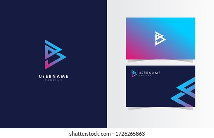 B Abstract Logo Mark with business card template design for branding identity