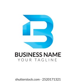 B abstract modern minimalist typography 3d colorful letter logo design template