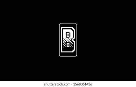 B abstract vector logo monogram template
