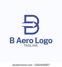 b aero logo design company logo, business logo. brand logo with Wight background.