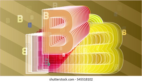 B with alphabet and experience, pleasing elegance