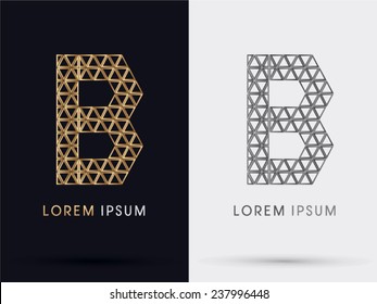 B alphabet font from Gold triangle, logo, symbol, icon, graphic, vector .