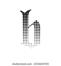 b alphabet halftone dotted effect logo icon vector illustration eps