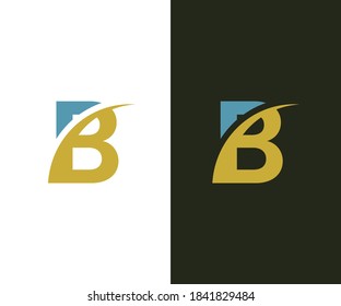 B Alphabet letter vector design.All design are custom and simple.It can change color or design easily.