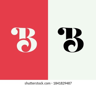 B Alphabet letter vector design.All design are custom and simple.It can change color or design easily.