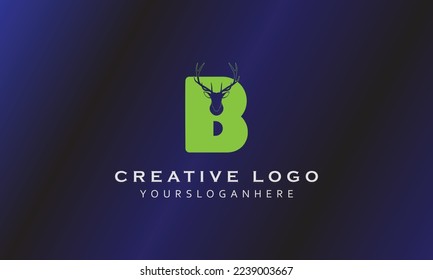 B alphabet lettering creative minimal professional simple realistic vector black logo design with blue black gradient background template