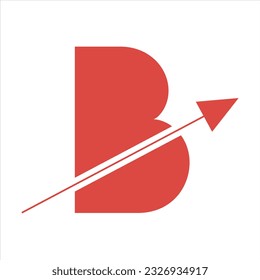 B, Alphabet B, B logo, Font B with Arrow icon