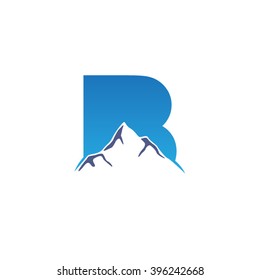 B Alphabet Mountain Negative Space Letter Stock Vector (Royalty Free ...