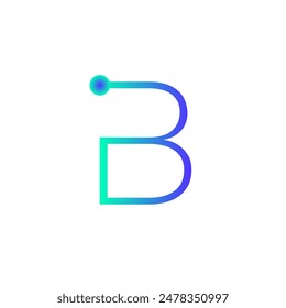 b alfabeto tech logo gradiente Vector eps