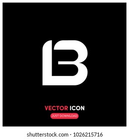 "B" Alphabet Typographic Vector Icon Illustration