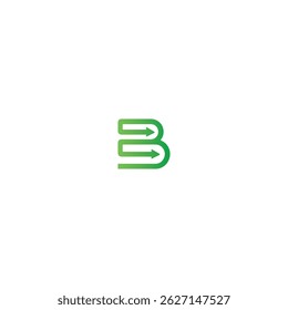 Diseño de Vector plano del icono del logotipo de la flecha B