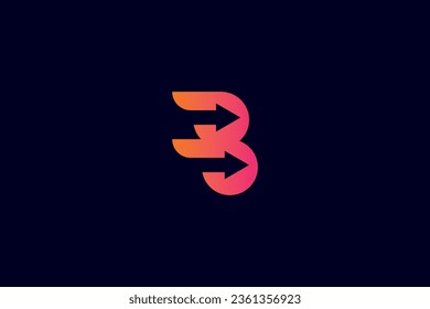 Entrega de monograma de flecha B, diseño de logotipo profesional de moda