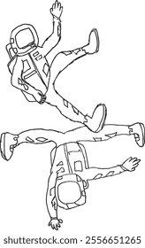 B Astronaut, Break dancing in space. Line art work that you can use for your product