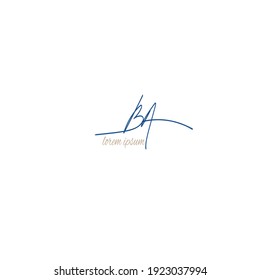 B A BA con monograma de belleza y diseño elegante de logotipo
