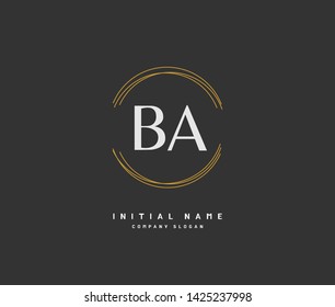 B A BA Beauty vector initial logo, handwriting logo of initial signature, wedding, fashion, jewerly, boutique, floral and botanical with creative template for any company or business.
