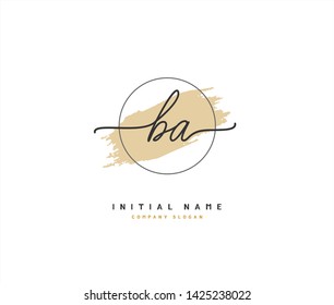 B A BA Beauty vector initial logo, handwriting logo of initial signature, wedding, fashion, jewerly, boutique, floral and botanical with creative template for any company or business.