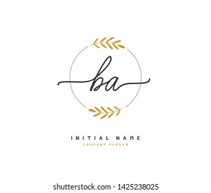 B A BA Beauty vector initial logo, handwriting logo of initial signature, wedding, fashion, jewerly, boutique, floral and botanical with creative template for any company or business.