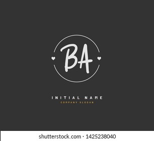 B A BA Beauty vector initial logo, handwriting logo of initial signature, wedding, fashion, jewerly, boutique, floral and botanical with creative template for any company or business.