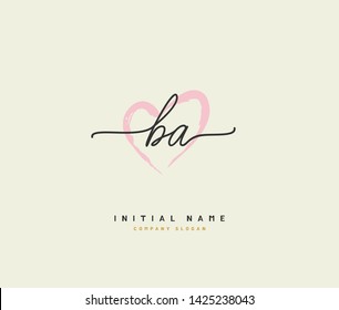 B A BA Beauty vector initial logo, handwriting logo of initial signature, wedding, fashion, jewerly, boutique, floral and botanical with creative template for any company or business.