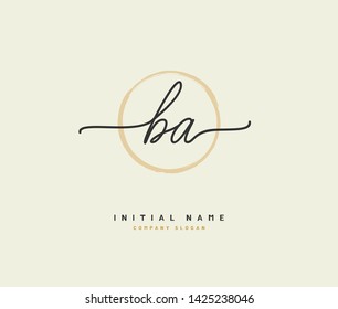 B A BA Beauty vector initial logo, handwriting logo of initial signature, wedding, fashion, jewerly, boutique, floral and botanical with creative template for any company or business.