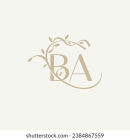 B A BA Beauty vector initial logo, handwriting logo of initial signature, wedding, fashion, jewerly, boutique, floral and botanical with creative template