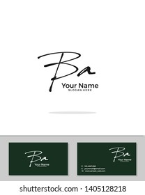 B A BA initial handwriting logo template vector.  signature logo concept