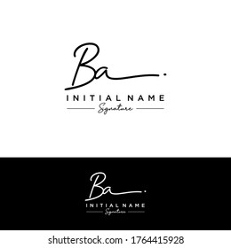 B A BA Initial letter handwriting and signature logo.