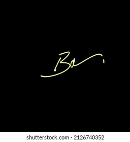 B a Ba initial letter handwriting and signature logo