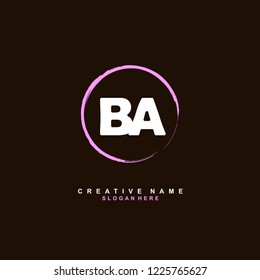 B A BA Initial logo template vector