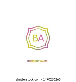 B A BA initial logo template vector