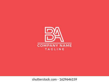 B A BA logo abstract letter initial based icon graphic design in vector editable file.