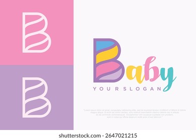 B bebé Diseño de logotipo. Ilustración vectorial