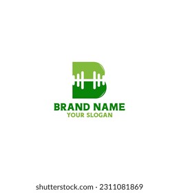 Vector de logotipo de gimnasio B Barbell